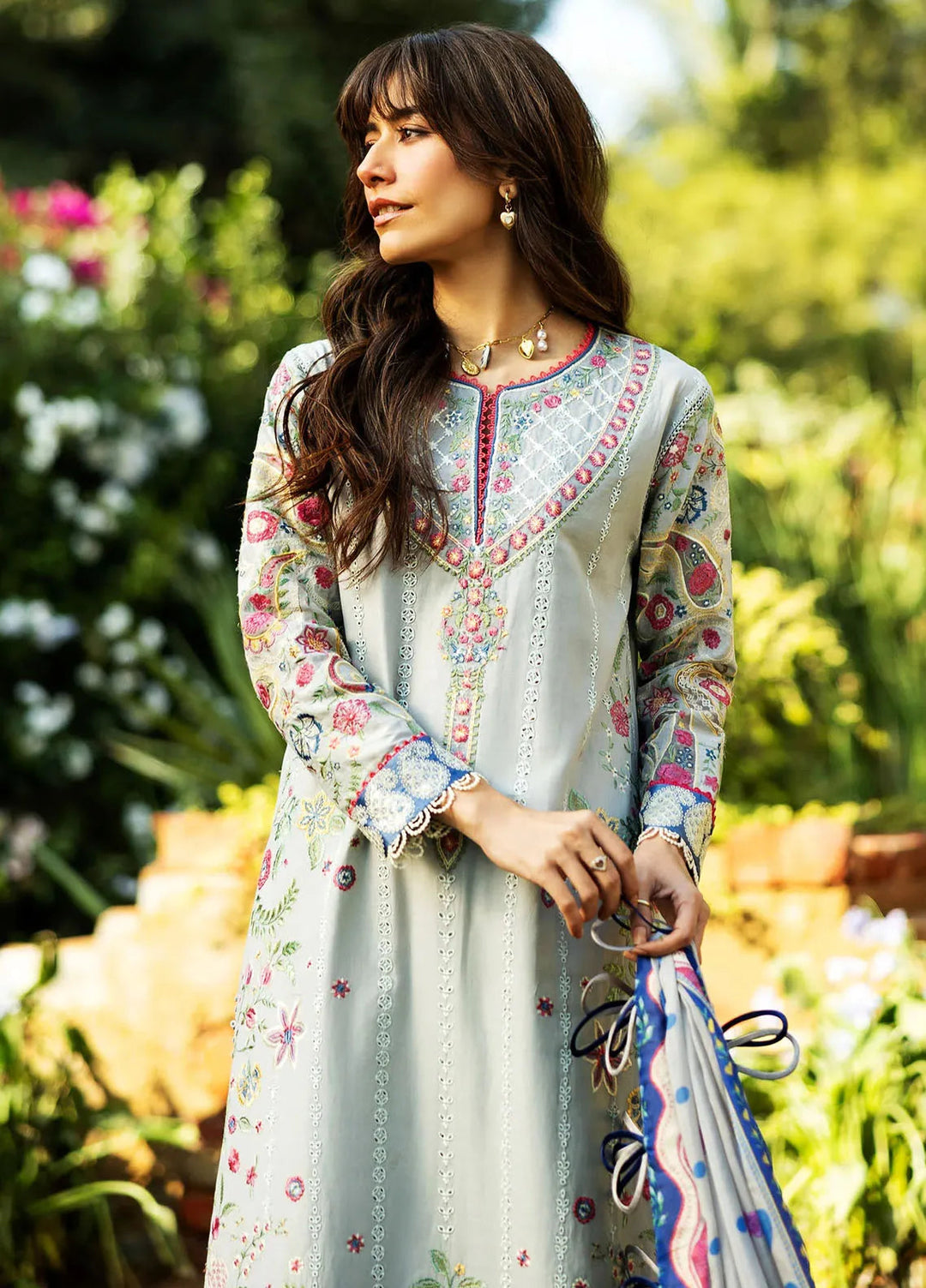 Siraa by Sadaf Fawad Khan Embroidered Lawn Suits Unstitched 3 Piece SDF25S D-1A Paisley Garden - Summer Collection