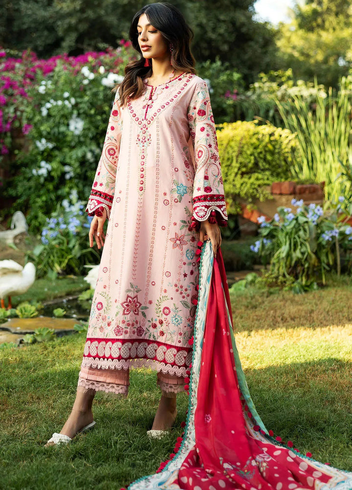 Siraa by Sadaf Fawad Khan Embroidered Lawn Suits Unstitched 3 Piece SDF25S D-1B Paisley Garden - Summer Collection