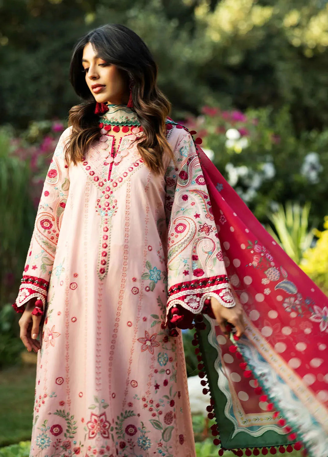 Siraa by Sadaf Fawad Khan Embroidered Lawn Suits Unstitched 3 Piece SDF25S D-1B Paisley Garden - Summer Collection