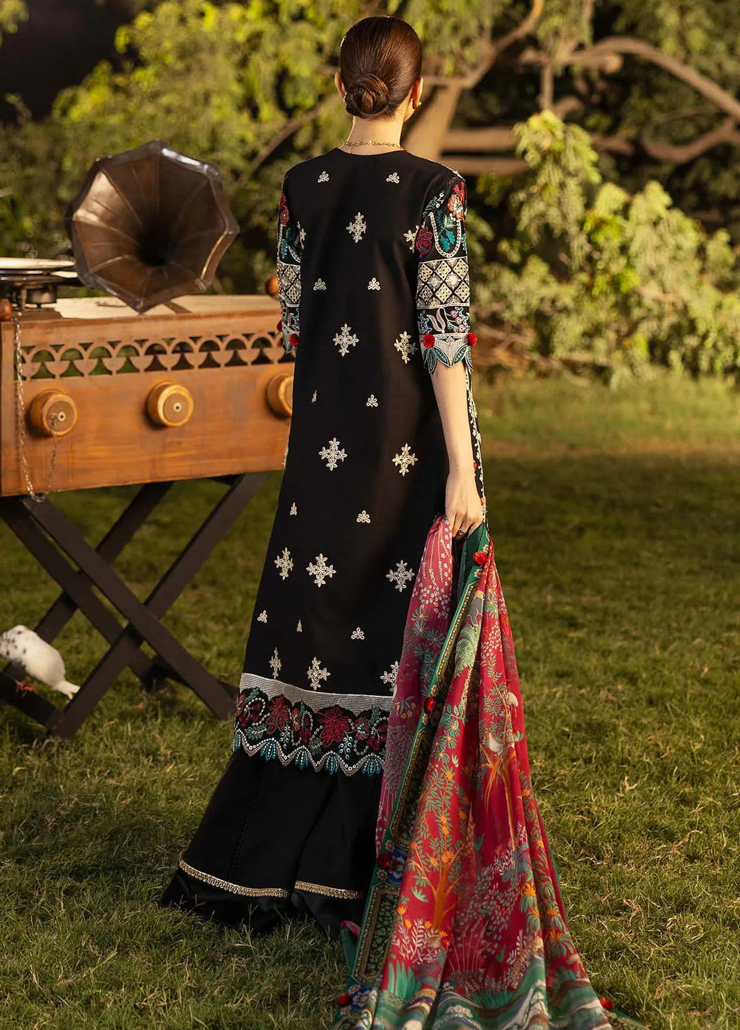 Siraa by Sadaf Fawad Khan Embroidered Lawn Suits Unstitched 3 Piece SDF25S D-2A Palm Island - Summer Collection