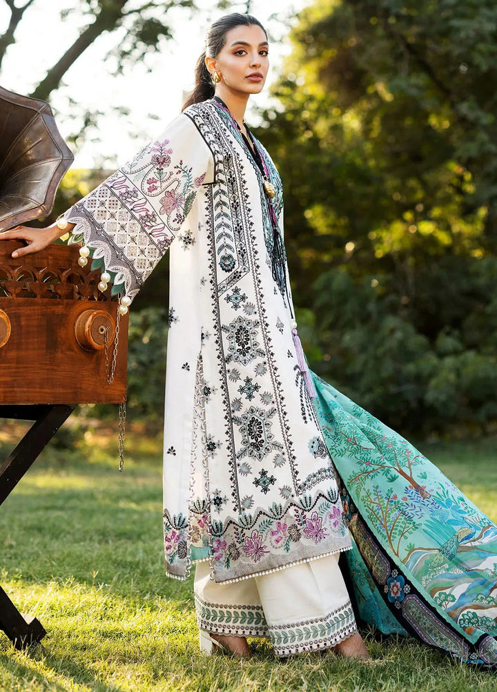 Siraa by Sadaf Fawad Khan Embroidered Lawn Suits Unstitched 3 Piece SDF25S D-2B Palm Island - Summer Collection