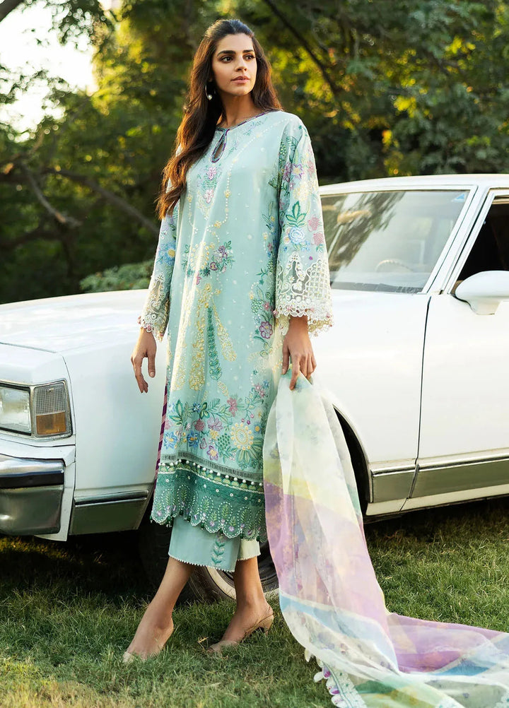 Minor Defect - Siraa by Sadaf Fawad Khan Embroidered Lawn Suits Unstitched 3 Piece SDF25S D-3A Mid Summer Evening - Summer Collection