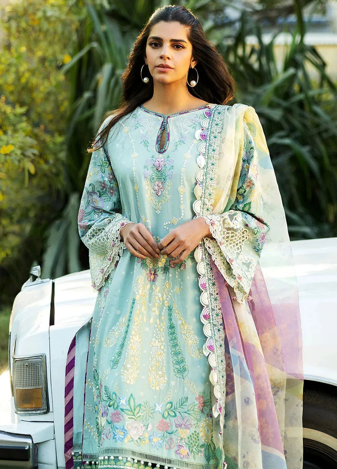 Minor Defect - Siraa by Sadaf Fawad Khan Embroidered Lawn Suits Unstitched 3 Piece SDF25S D-3A Mid Summer Evening - Summer Collection