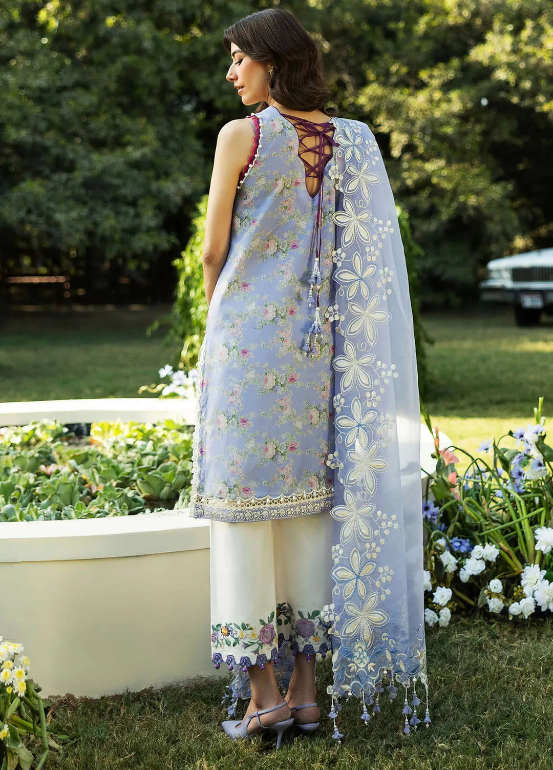 Siraa by Sadaf Fawad Khan Embroidered Lawn Suits Unstitched 3 Piece SDF25S D-4A Bloom - Summer Collection