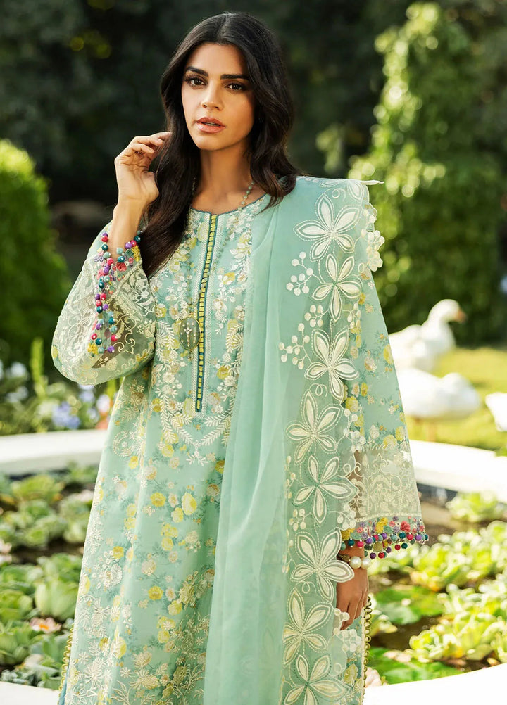Siraa by Sadaf Fawad Khan Embroidered Lawn Suits Unstitched 3 Piece SDF25S D-4B Bloom - Summer Collection