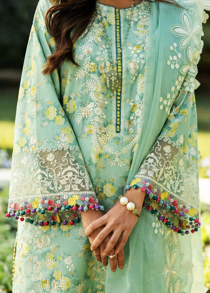 Siraa by Sadaf Fawad Khan Embroidered Lawn Suits Unstitched 3 Piece SDF25S D-4B Bloom - Summer Collection