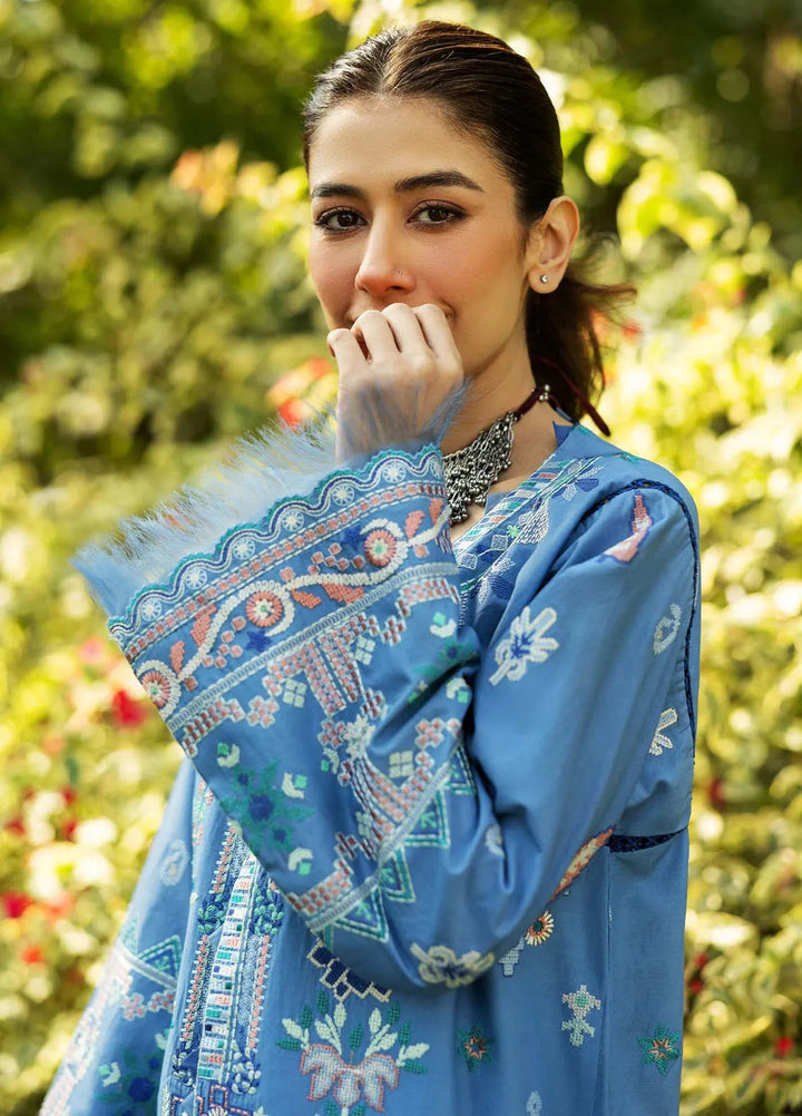Siraa by Sadaf Fawad Khan Embroidered Lawn Suits Unstitched 3 Piece SDF25S D-5A Wisteria - Summer Collection