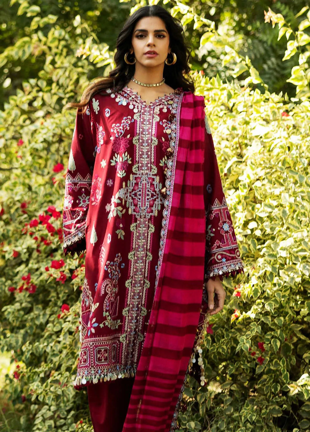 Siraa by Sadaf Fawad Khan Embroidered Lawn Suits Unstitched 3 Piece SDF25S D-5B Wisteria - Summer Collection