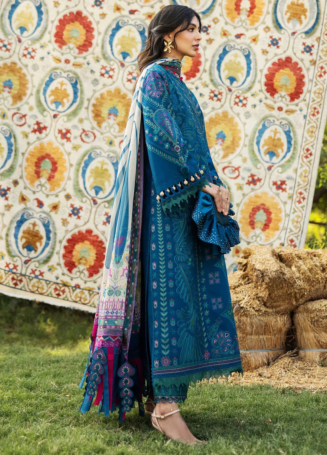 Siraa by Sadaf Fawad Khan Embroidered Lawn Suits Unstitched 3 Piece SDF25S D-6A Liana - Summer Collection
