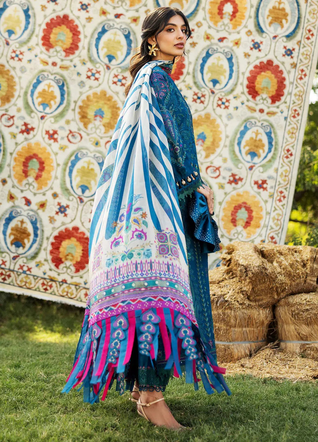 Siraa by Sadaf Fawad Khan Embroidered Lawn Suits Unstitched 3 Piece SDF25S D-6A Liana - Summer Collection