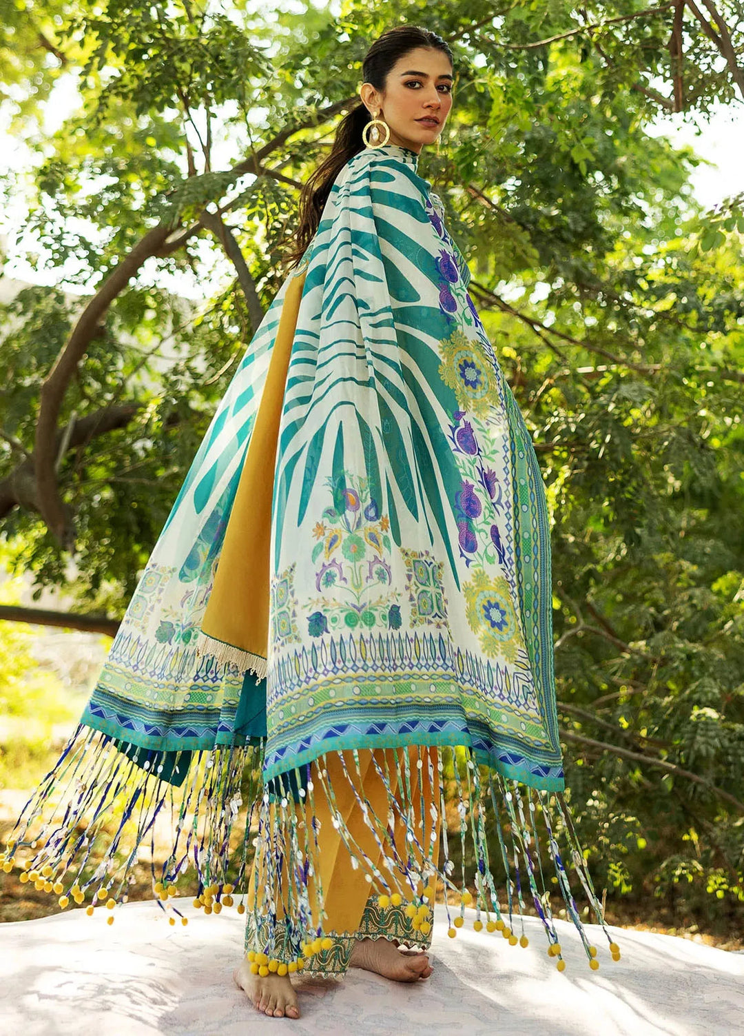 Siraa by Sadaf Fawad Khan Embroidered Lawn Suits Unstitched 3 Piece SDF25S D-6B Liana - Summer Collection