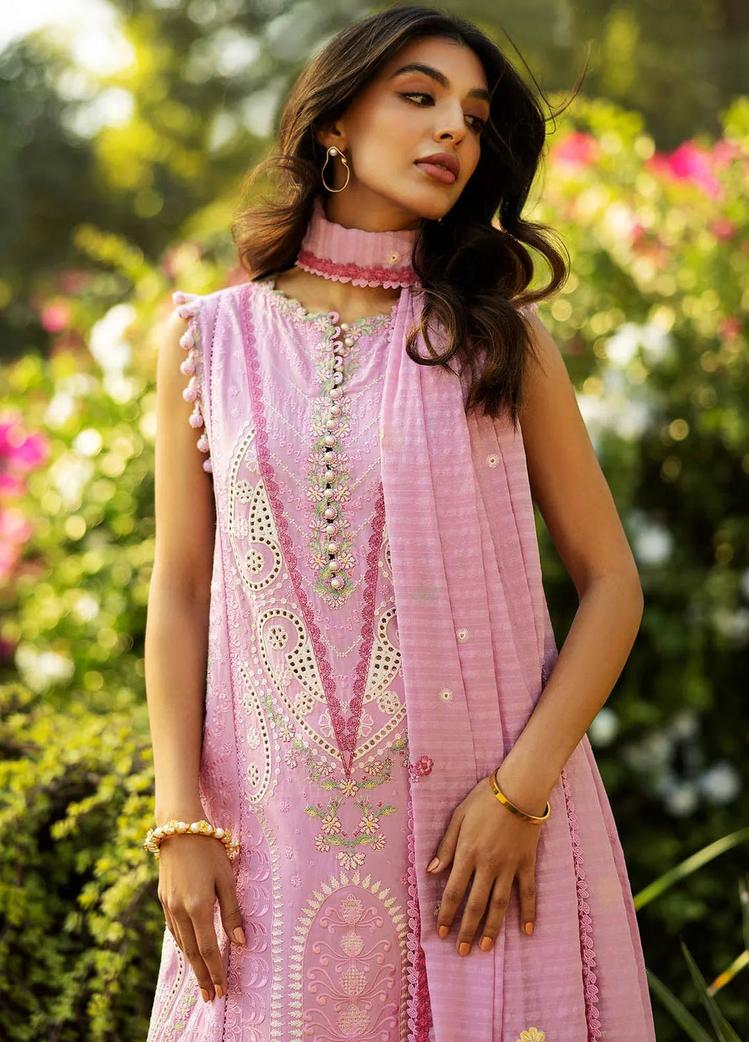 Siraa by Sadaf Fawad Khan Embroidered Lawn Suits Unstitched 3 Piece SDF25S D-7B French Hearts - Summer Collection