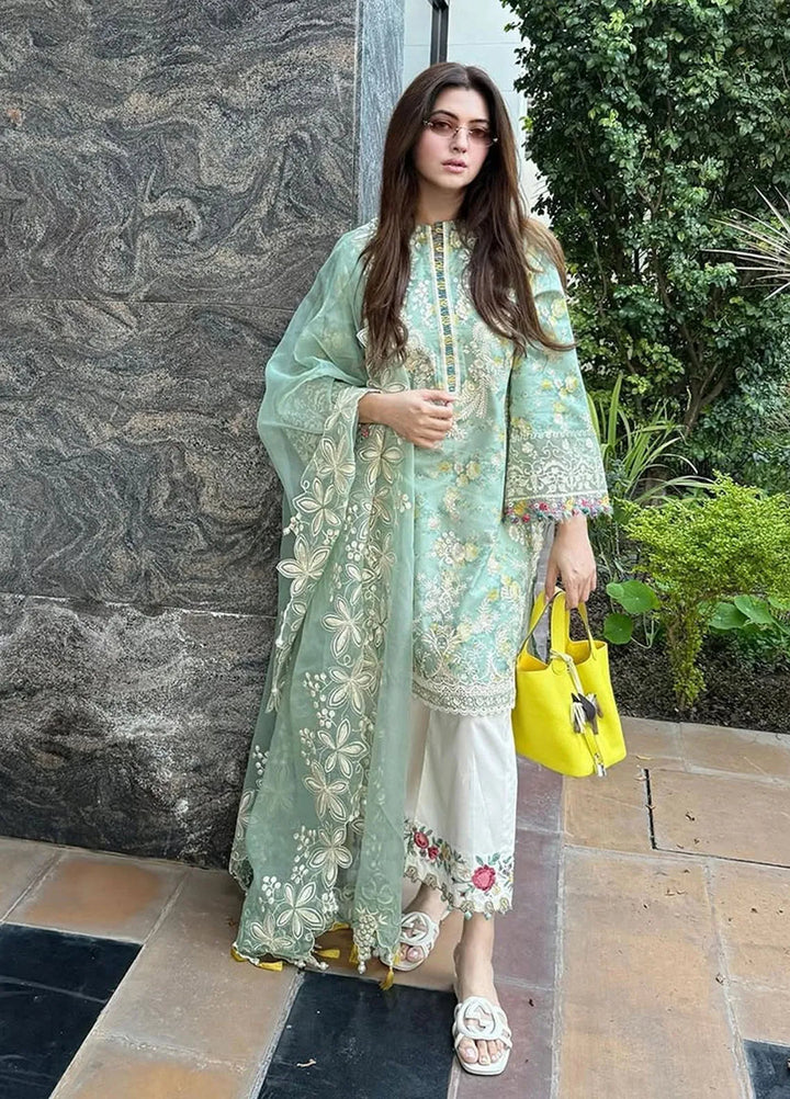 Siraa by Sadaf Fawad Khan Embroidered Lawn Suits Unstitched 3 Piece SDF25S D-4B Bloom - Summer Collection