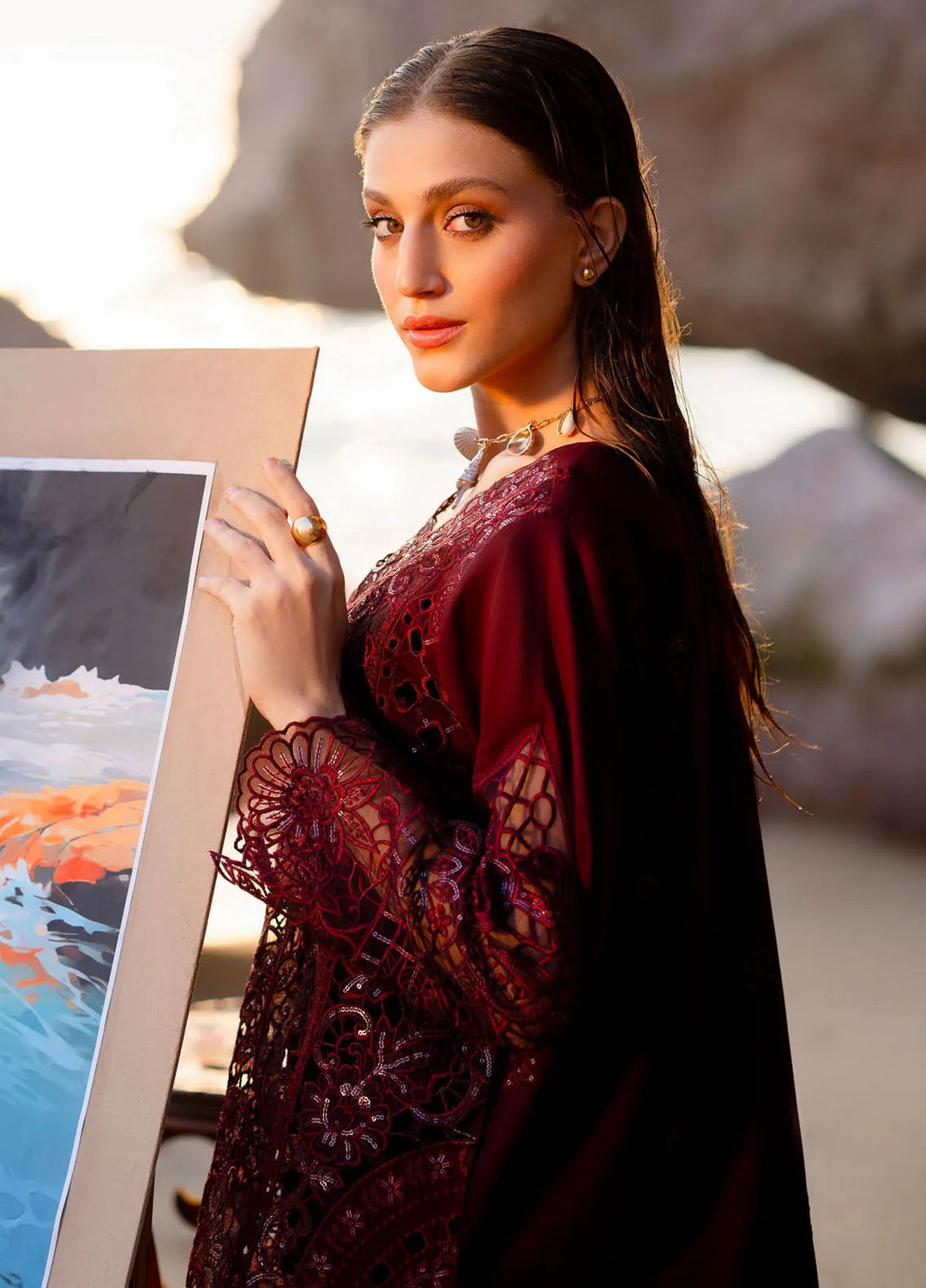 Sirene by Mahnur Embroidered Lawn Suit Unstitched 3 Piece MN25L D-1B Amayra - Summer Collection