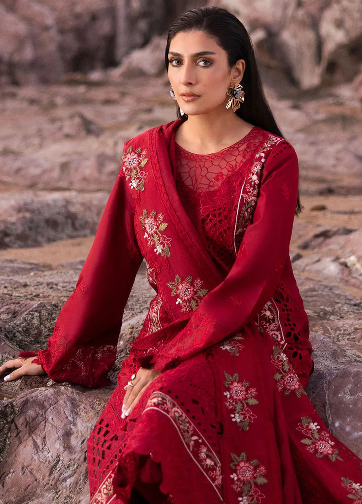 Sirene by Mahnur Embroidered Lawn Suit Unstitched 3 Piece MN25L D-2A Scarlett - Summer Collection