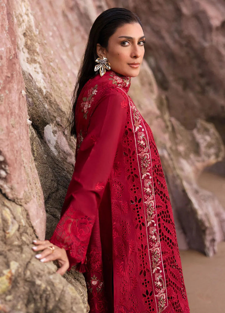 Sirene by Mahnur Embroidered Lawn Suit Unstitched 3 Piece MN25L D-2A Scarlett - Summer Collection