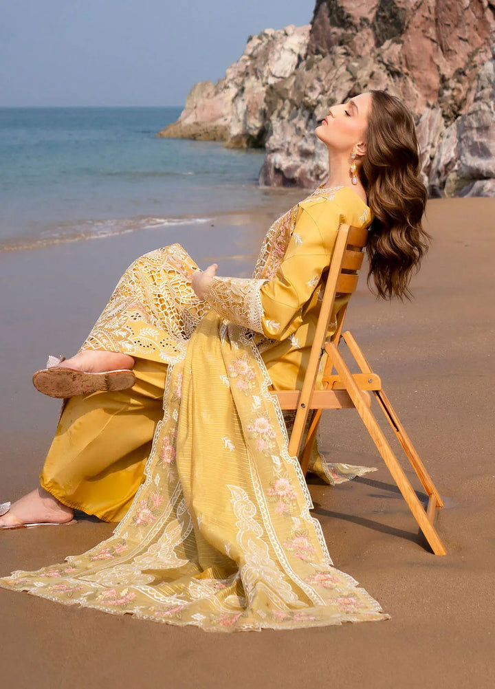 Sirene by Mahnur Embroidered Lawn Suit Unstitched 3 Piece MN25L D-2B Dahlia - Summer Collection