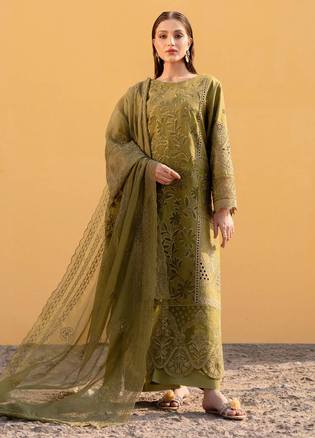 Sirene by Mahnur Embroidered Lawn Suit Unstitched 3 Piece MN25L D-3B Adrienne - Summer Collection