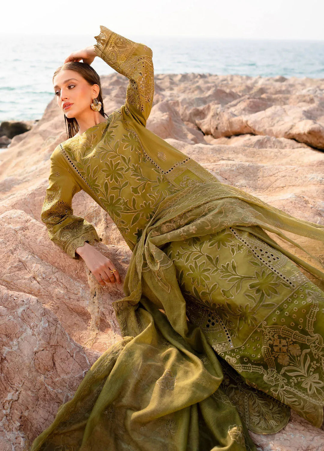 Sirene by Mahnur Embroidered Lawn Suit Unstitched 3 Piece MN25L D-3B Adrienne - Summer Collection