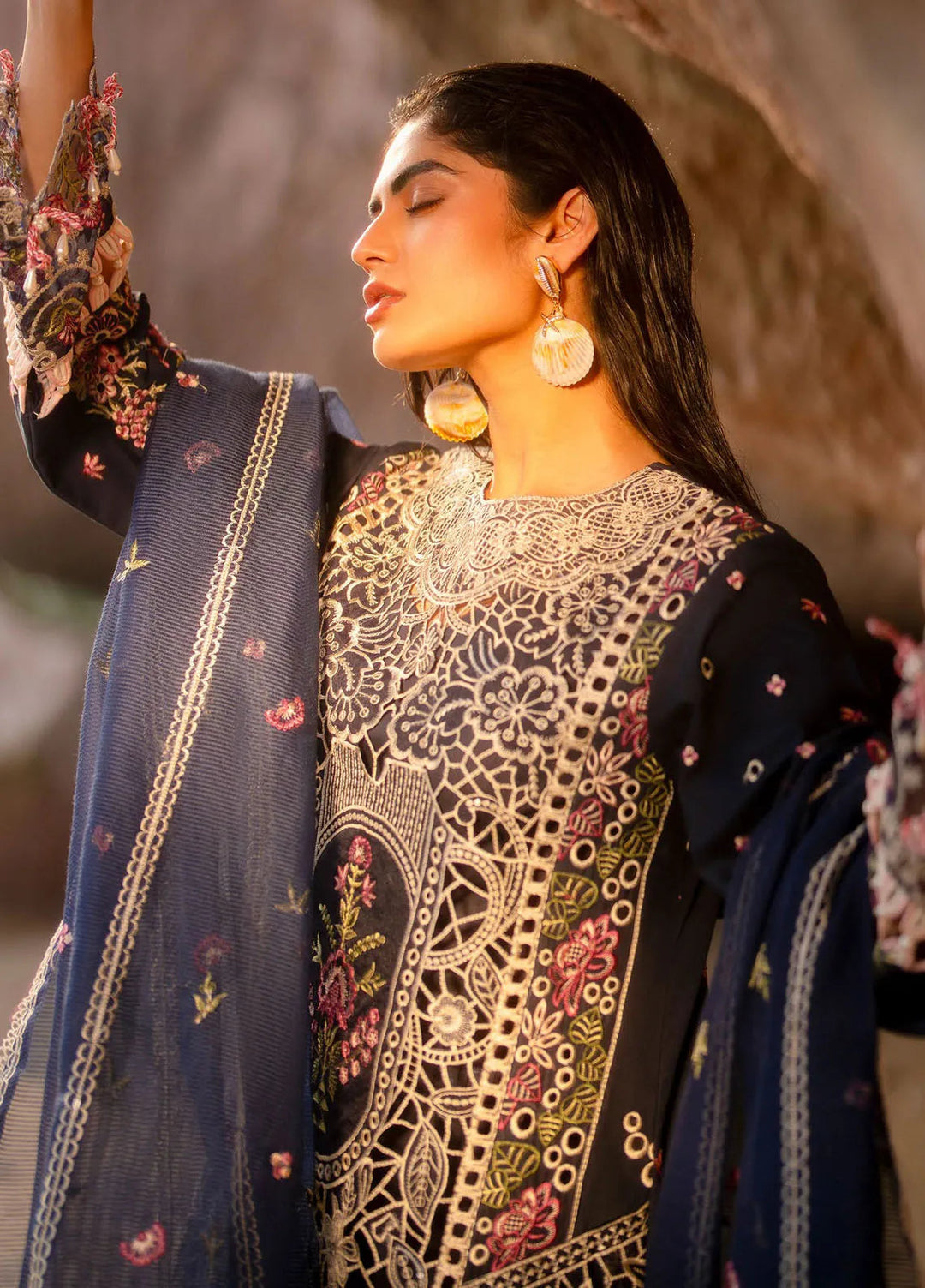 Sirene by Mahnur Embroidered Lawn Suit Unstitched 3 Piece MN25L D-4 Derya - Summer Collection