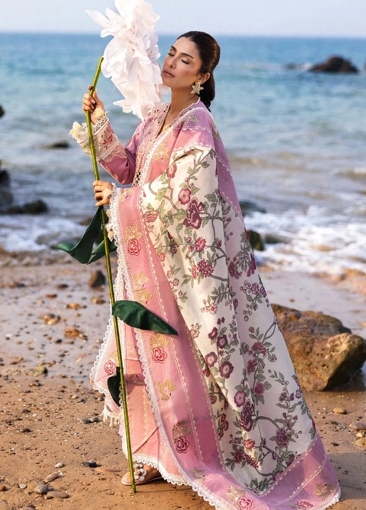 Sirene by Mahnur Embroidered Lawn Suit Unstitched 3 Piece MN25L D-7 Magnolia - Summer Collection