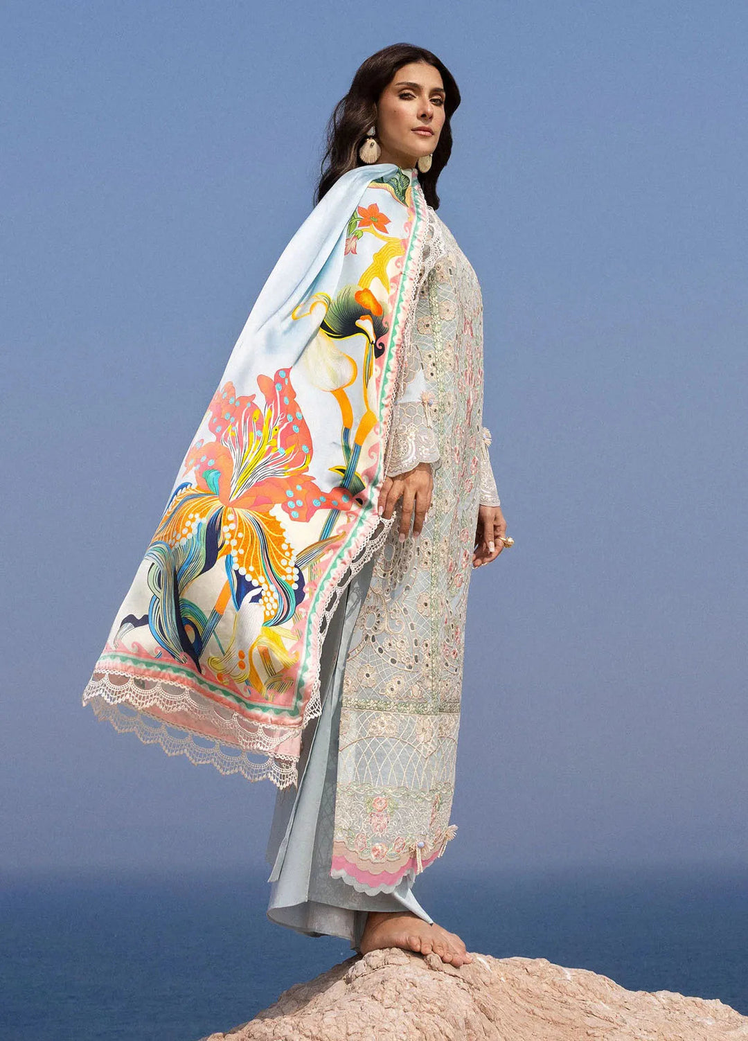 Sirene by Mahnur Embroidered Lawn Suit Unstitched 3 Piece MN25L D-9 Luna - Summer Collection