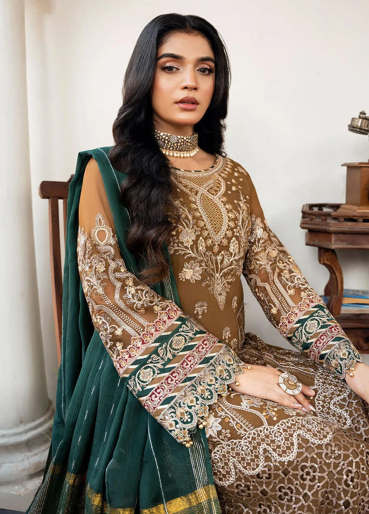 Sitarah by Imrozia Embroidered Chiffon Suit Unstitched 3 Piece IM24LC I-210 Tabaan - Luxury Collection