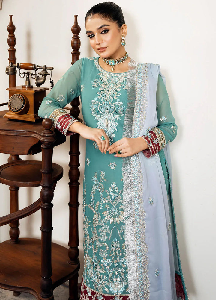 Sitarah by Imrozia Embroidered Chiffon Suit Unstitched 3 Piece IM24LC I-211 Nikhat - Luxury Collection