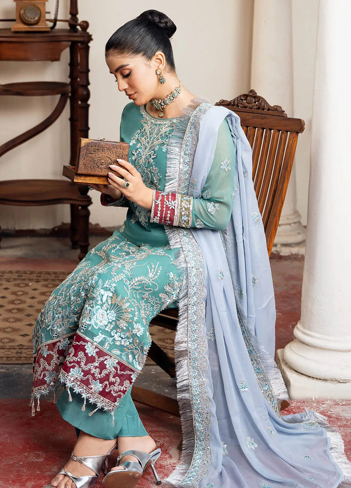 Sitarah by Imrozia Embroidered Chiffon Suit Unstitched 3 Piece IM24LC I-211 Nikhat - Luxury Collection
