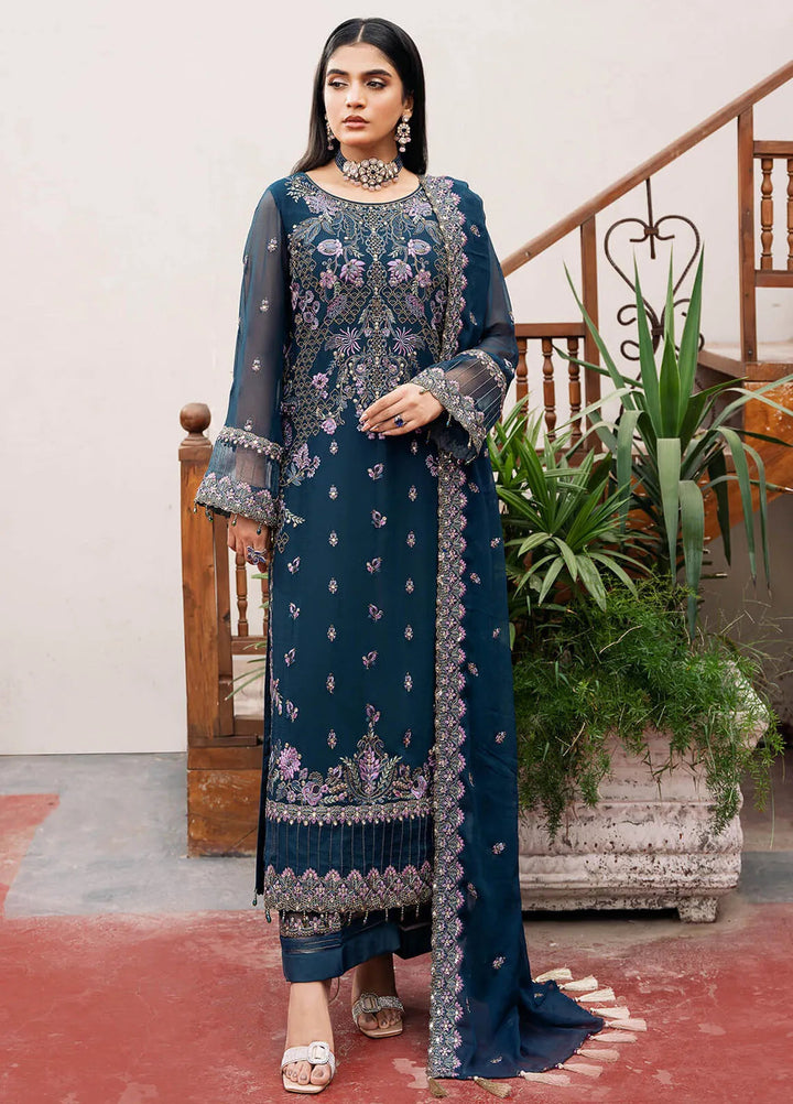 Sitarah by Imrozia Embroidered Chiffon Suit Unstitched 3 Piece IM24LC I-212 Chamak - Luxury Collection