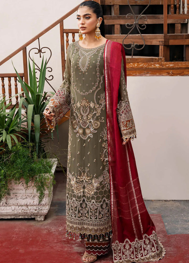 Sitarah by Imrozia Embroidered Chiffon Suit Unstitched 3 Piece IM24LC I-214 Chaandni - Luxury Collection