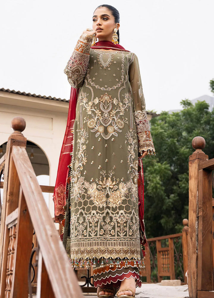 Sitarah by Imrozia Embroidered Chiffon Suit Unstitched 3 Piece IM24LC I-214 Chaandni - Luxury Collection