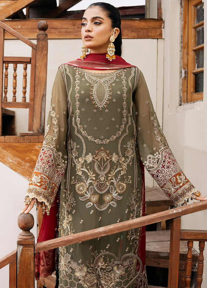 Sitarah by Imrozia Embroidered Chiffon Suit Unstitched 3 Piece IM24LC I-214 Chaandni - Luxury Collection