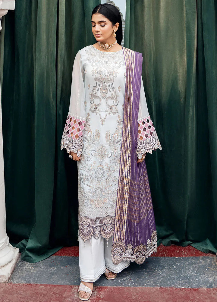 Sitarah by Imrozia Embroidered Chiffon Suit Unstitched 3 Piece IM24LC I-215 Zia - Luxury Collection
