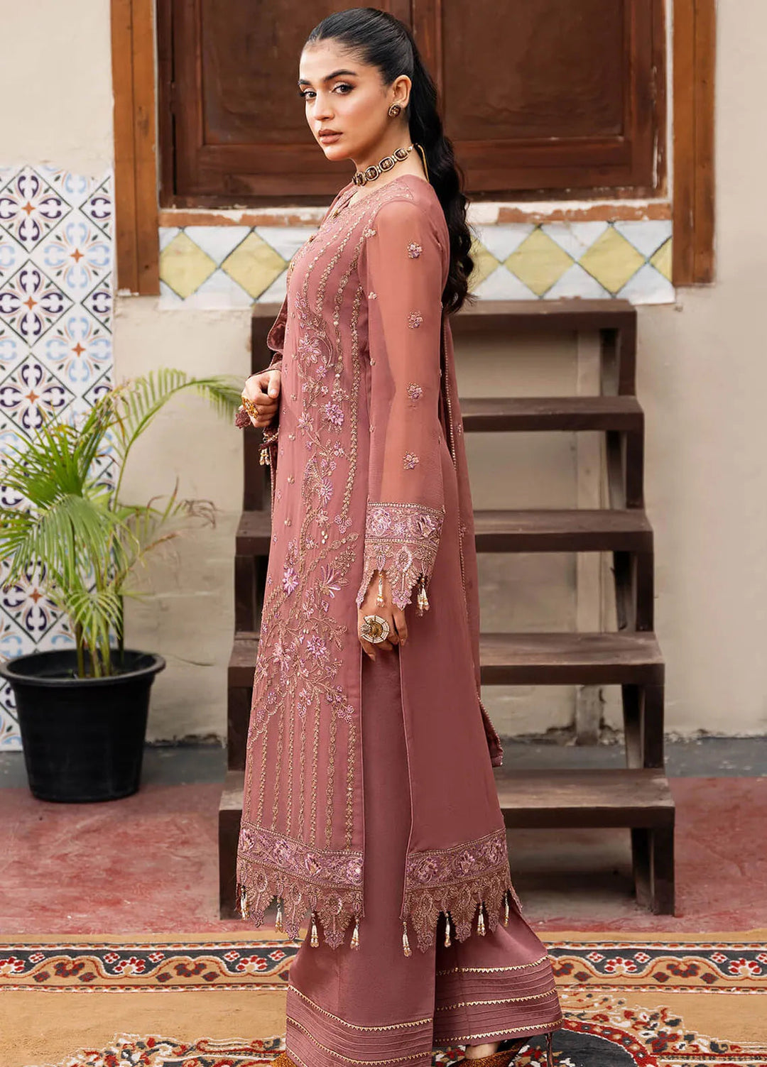 Sitarah by Imrozia Embroidered Chiffon Suit Unstitched 3 Piece IM24LC I-216 Parnoor - Luxury Collection