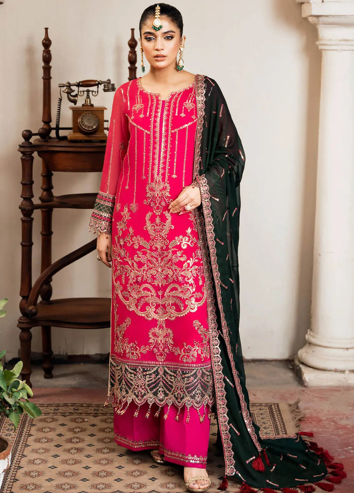 Sitarah by Imrozia Embroidered Chiffon Suit Unstitched 3 Piece IM24LC I-218 Darakhshan - Luxury Collection