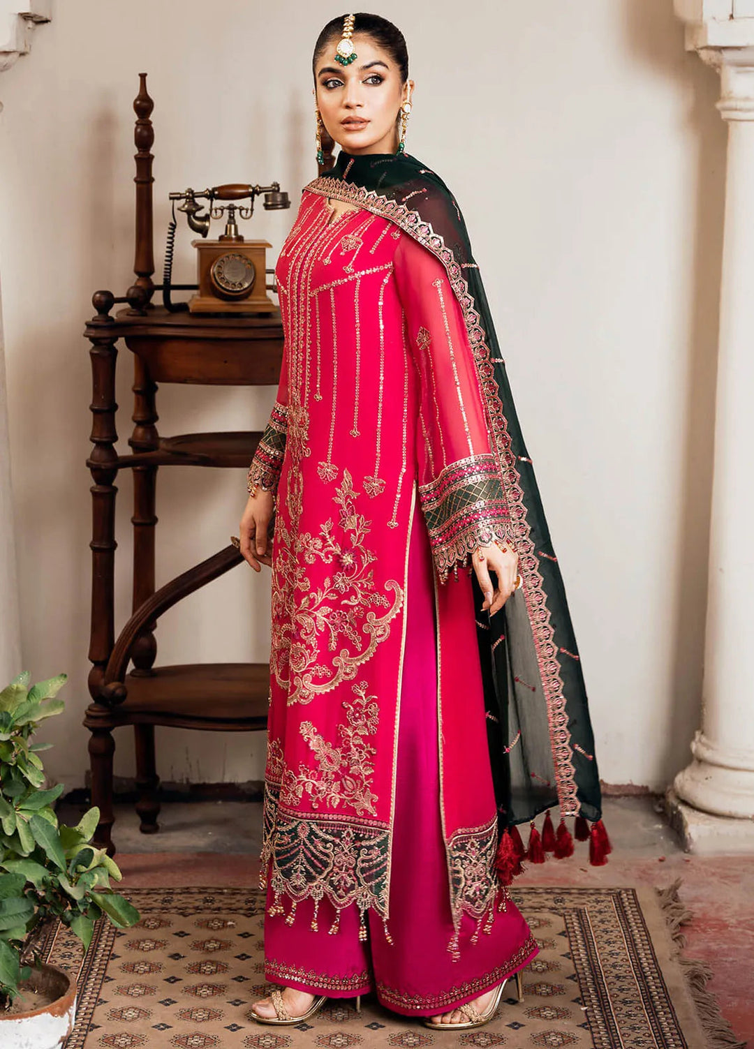 Sitarah by Imrozia Embroidered Chiffon Suit Unstitched 3 Piece IM24LC I-218 Darakhshan - Luxury Collection