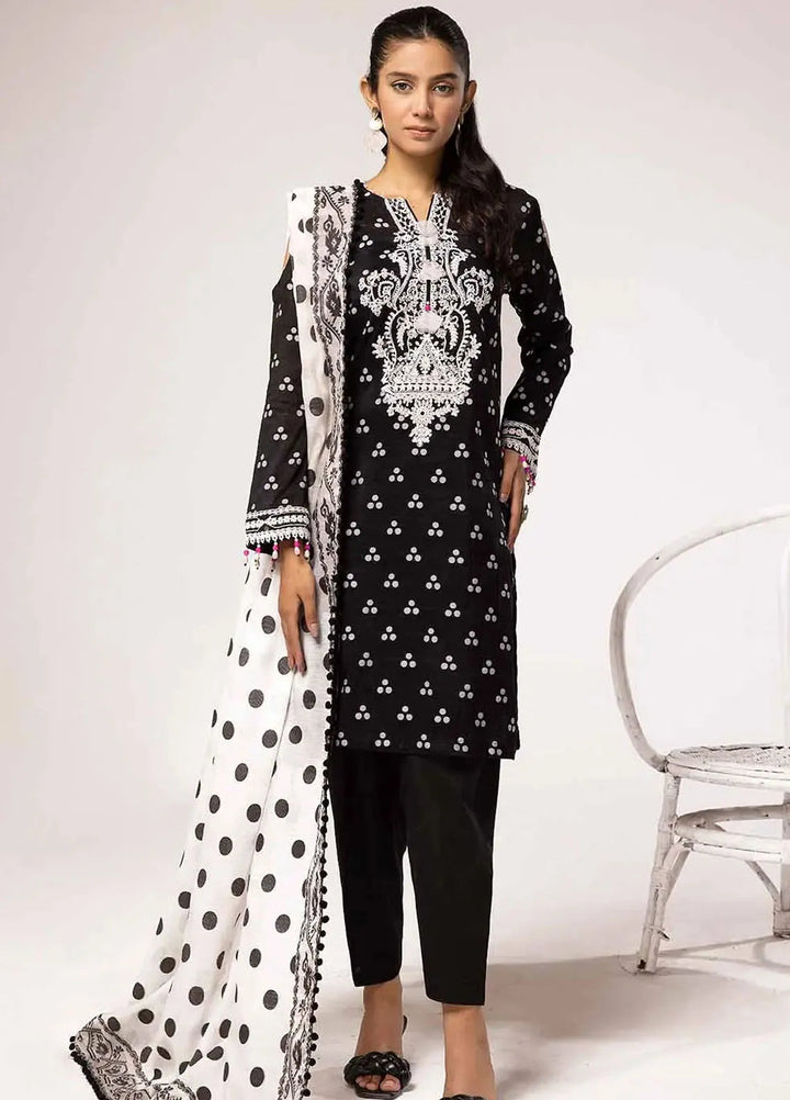 Slate By Gul Ahmed Embroidered Jacquard Suit Unstitched 4 Piece GA24SBW MJ-42022 - Summer Collection