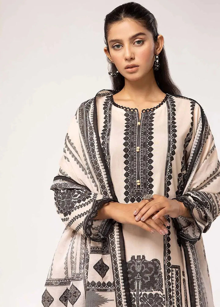 Slate By Gul Ahmed Printed Lawn Suit Unstitched 2 Piece GA24SBW BT-42002 - Summer Collection