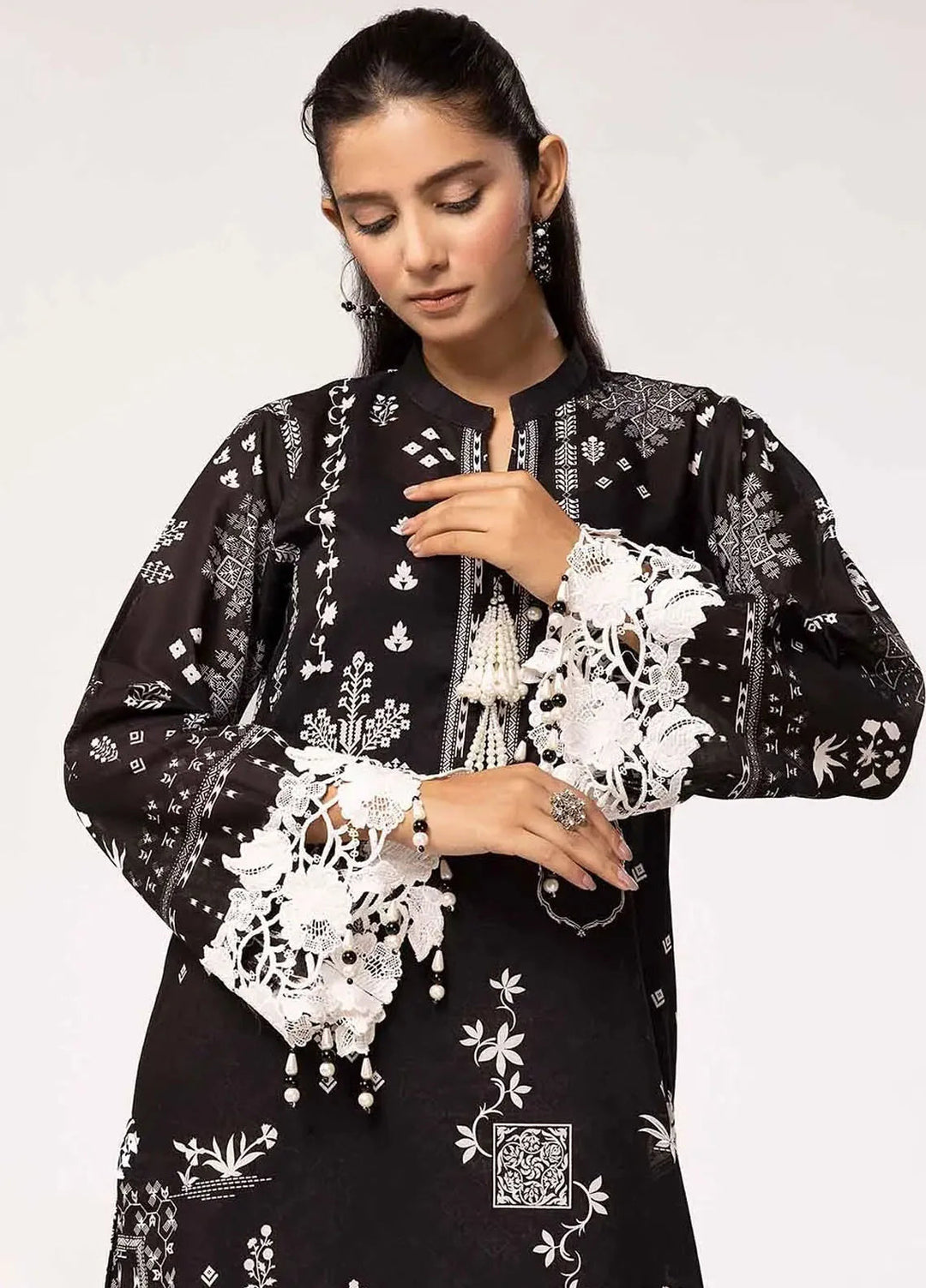 Slate By Gul Ahmed Printed Lawn Suit Unstitched 2 Piece GA24SBW BT-42007 - Summer Collection