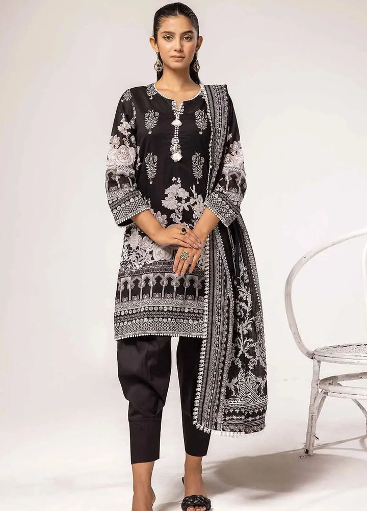 Slate By Gul Ahmed Printed Lawn Suit Unstitched 3 Piece GA24SBW B-42018 - Summer Collection