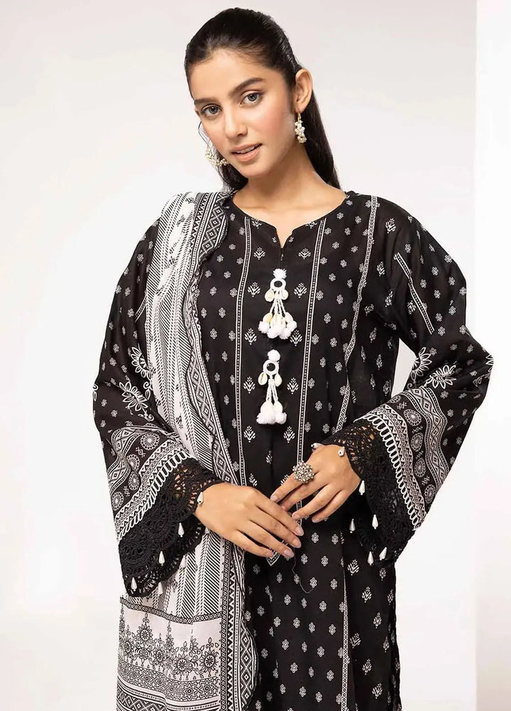 Slate By Gul Ahmed Printed Lawn Suit Unstitched 3 Piece GA24SBW B-42019 - Summer Collection