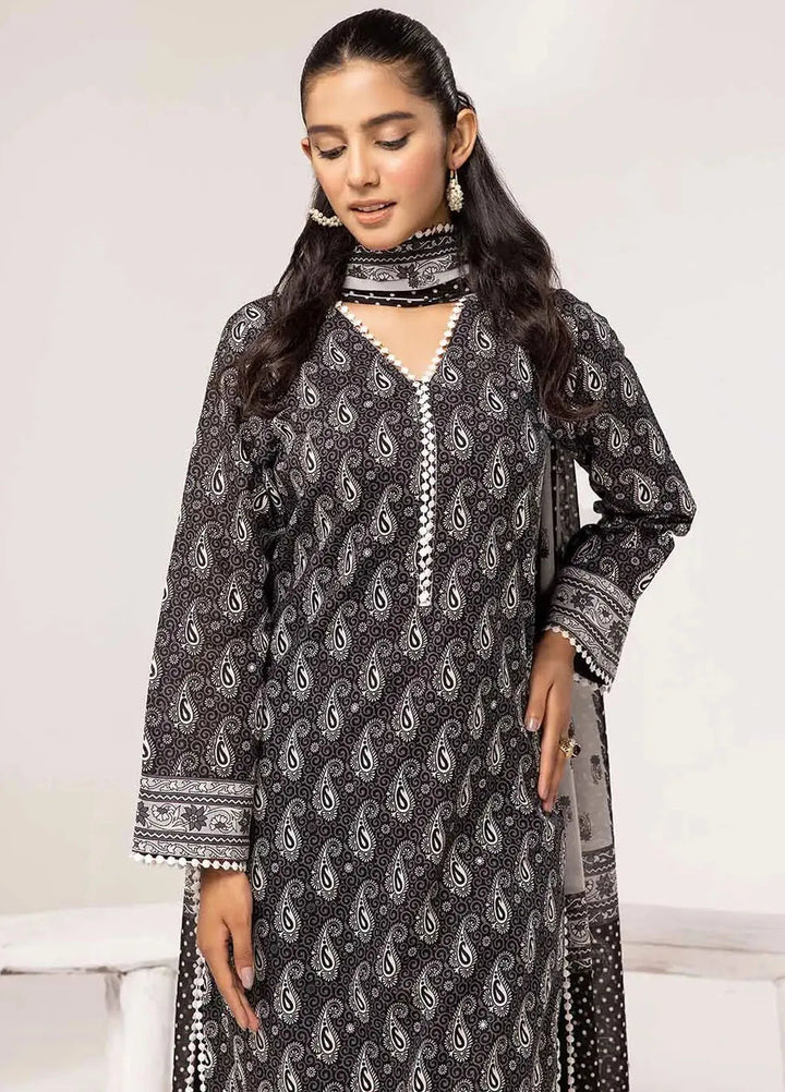 Slate By Gul Ahmed Printed Lawn Suit Unstitched 3 Piece GA24SBW B-42020 - Summer Collection