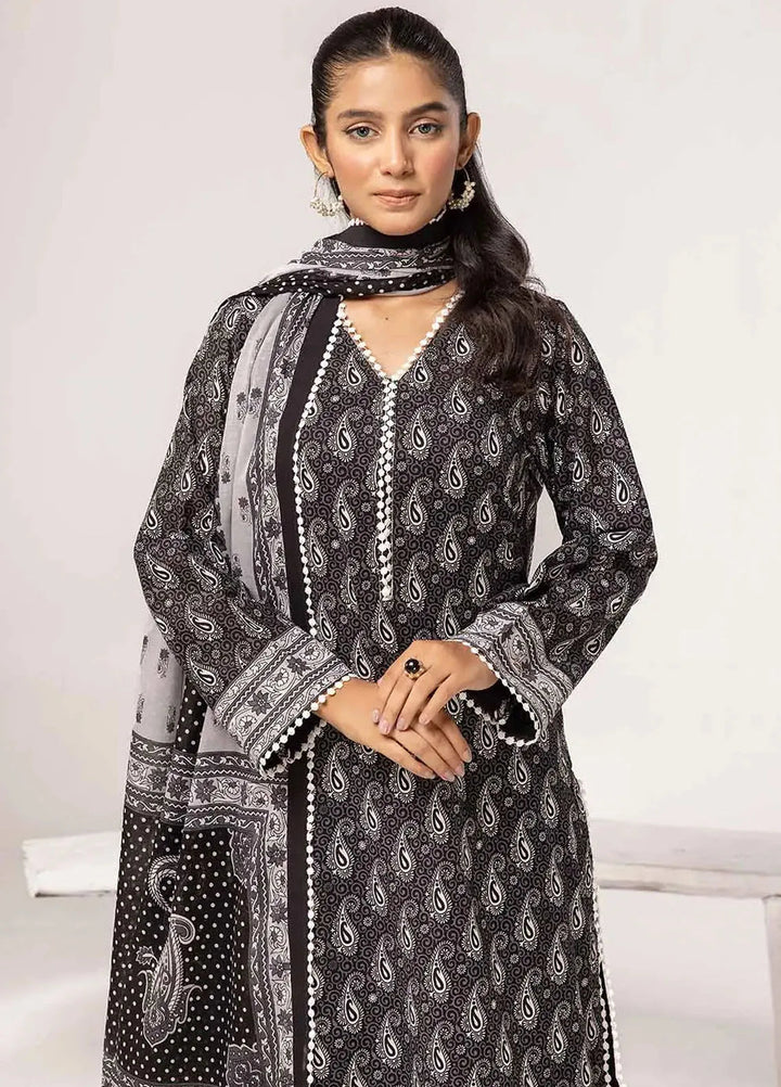 Slate By Gul Ahmed Printed Lawn Suit Unstitched 3 Piece GA24SBW B-42020 - Summer Collection