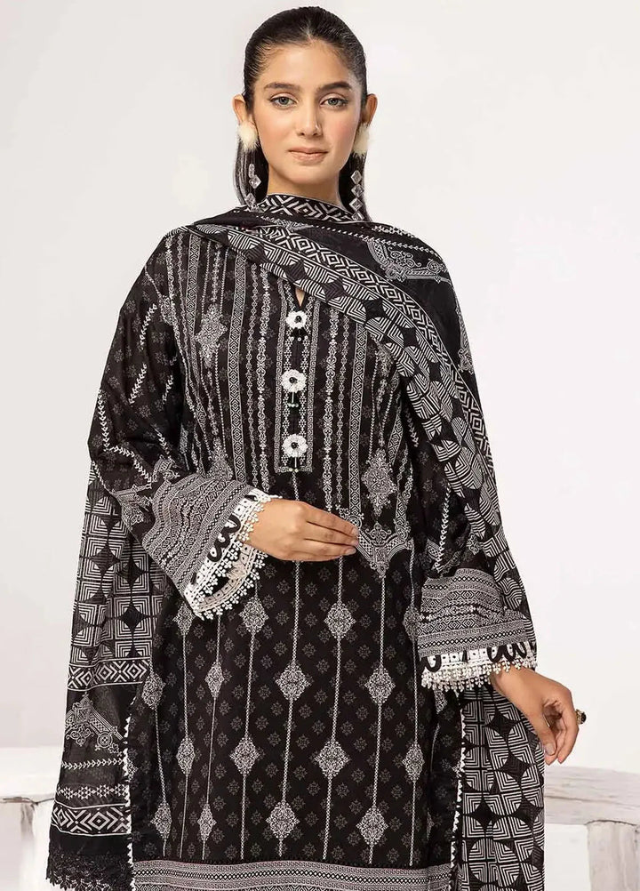 Slate By Gul Ahmed Printed Lawn Suit Unstitched 3 Piece GA24SBW B-42022 - Summer Collection