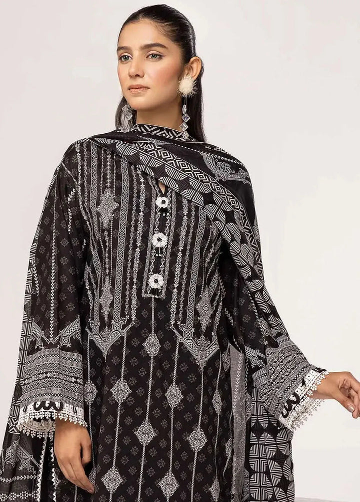 Slate By Gul Ahmed Printed Lawn Suit Unstitched 3 Piece GA24SBW B-42022 - Summer Collection