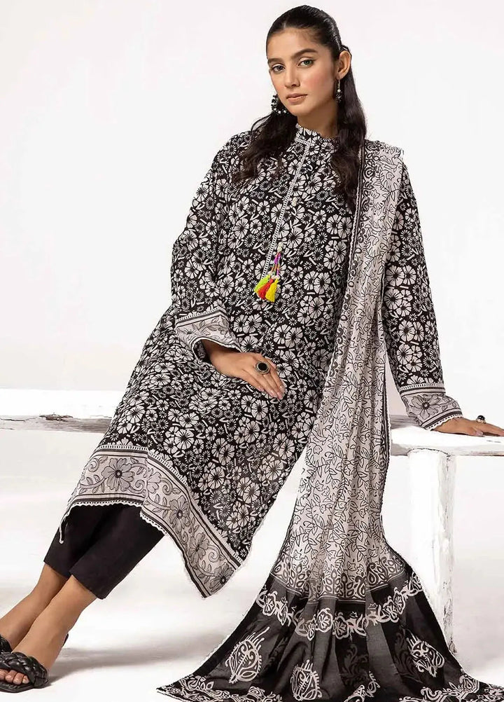 Slate By Gul Ahmed Printed Lawn Suit Unstitched 3 Piece GA24SBW B-42024 - Summer Collection