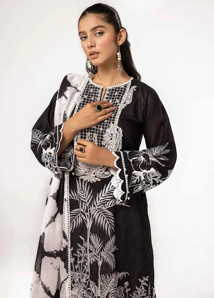 Slate By Gul Ahmed Printed Lawn Suit Unstitched 3 Piece GA24SBW B-42025 - Summer Collection