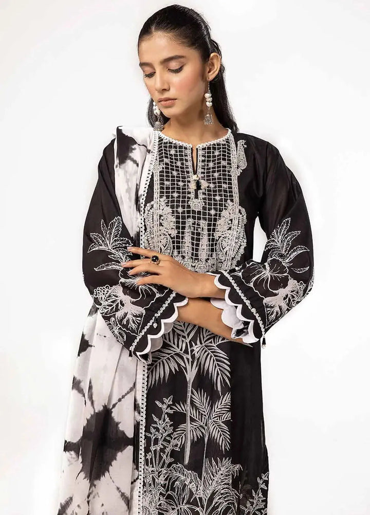 Slate By Gul Ahmed Printed Lawn Suit Unstitched 3 Piece GA24SBW B-42025 - Summer Collection