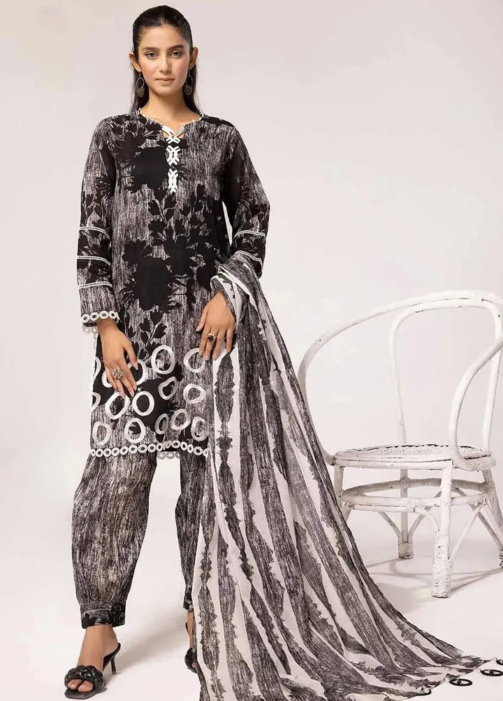 Slate By Gul Ahmed Printed Lawn Suit Unstitched 3 Piece GA24SBW B-42027 - Summer Collection